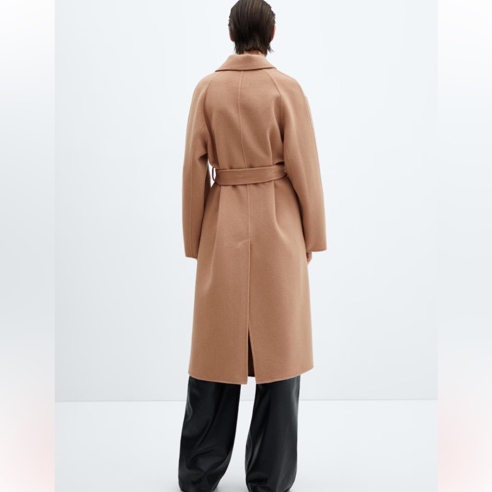 Mango Tan Wool Blend Coat XS camel 0 2 Fall Winter coat - Picture 2 of 8